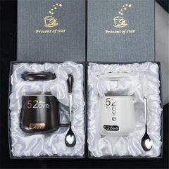 Cốc Gốm Sứ Tình Yêu 52ove Kèm Thìa Inox - Quà Tặng Đặc Biệt Fandom Sáng Tạo Cho Ngày Valentine, Kỷ Niệm, Sinh Nhật