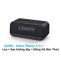 Loa Bluetooth Anker A3300 Soundcore Wakey - Loa Tích Hợp Đồng Hồ Thông Minh, FM, Sạc Nhanh, Sạc Không Dây - Tiện Ích Hiện Đại