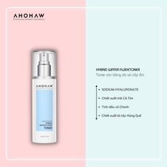 Nước Hoa Hồng Kiềm Dầu Ahohaw Hybrid Water Fluide Toner 140ml - Cấp Ẩm Sâu, Cân Bằng pH, Dành Cho Da Dầu