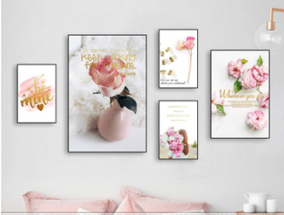 Set 5 Tranh Treo Tường Châu Âu Hiện Đại - Bộ Nghệ Thuật Trang Trí Sang Trọng Cho Phòng Khách, Phòng Ngủ Nội Thất Ấm Cúng