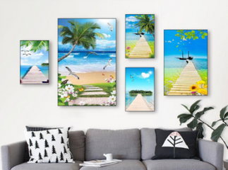 Set 5 Tranh Treo Tường Châu Âu Hiện Đại - Bộ Nghệ Thuật Trang Trí Sang Trọng Cho Phòng Khách, Phòng Ngủ Nội Thất Ấm Cúng