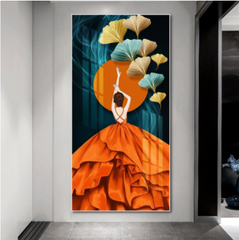 Tranh treo tường tráng gương nghệ thuật hình cô gái 30x60cm - Trang trí nội thất phong cách hiện đại, quà tặng độc đáo cho mọi không gian