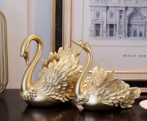 Tượng Decor Cặp Đôi Thiên Nga Cao Cấp - Trang Trí Phòng Khách Sang Trọng, Ý Nghĩa Biểu Tượng Tình Yêu, Chất Liệu Bền Đẹp