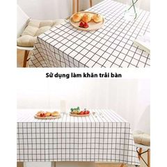 Vải Caro 1,5x2m trang trí phông nền chụp ảnh, khăn trải bàn đẹp - Chất liệu bền, màu trắng và đen, decor nội thất đa năng