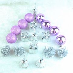 Hộp 20 Món Phụ Kiện Trang Trí Noel Tím - Quả Châu, Quả Thông, Chuông Đẹp Cho Không Gian Giáng Sinh Rực Rỡ