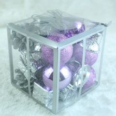 Hộp 20 Món Phụ Kiện Trang Trí Noel Tím - Quả Châu, Quả Thông, Chuông Đẹp Cho Không Gian Giáng Sinh Rực Rỡ