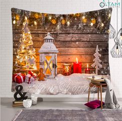 Tranh Vải 3D Cao Cấp Treo Tường Noel - Hình Ảnh Sắc Nét, Tặng Móc Treo và Miếng Dán, Trang Trí Nhà Cửa Lung Linh
