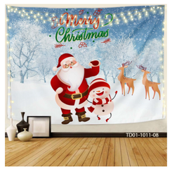 Tranh Vải 3D Cao Cấp Treo Tường Noel - Hình Ảnh Sắc Nét, Tặng Móc Treo và Miếng Dán, Trang Trí Nhà Cửa Lung Linh
