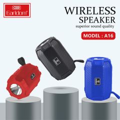 Loa Bluetooth Earldom A16 Tích Hợp Đèn Pin 2 Trong 1 - Âm Thanh Mạnh Mẽ, Thích Hợp Đi Ngoài Trời, Picnic, Tổ Chức Tiệc