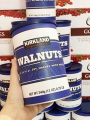 Hạt óc chó tách vỏ Kirkland Signature Walnuts 340g - Giàu dinh dưỡng, tiện dụng cho mẹ bầu và người cao tuổi, hộp thiếc bảo quản tốt