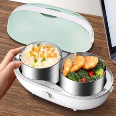 Hộp Cơm Điện Giữ Nhiệt Inox 2 Ngăn AD55 - Hâm Nóng Bằng Hơi Nước, Tiện Lợi Cho Mọi Người Dùng, Đồ Bếp Thiết Yếu