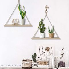 Kệ Treo Tường Gỗ Tự Nhiên Hình Thoi - Trang Trí Nhà Cửa Đơn Giản, Sang Trọng, Dễ Dàng Kết Hợp với Mọi Không Gian