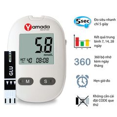 Máy Đo Đường Huyết Yamada Cảm Ứng Thông Minh - Trợ Lý Ảo Hỗ Trợ Tiếng Việt, Que Thử Công Nghệ Cao, Kết Quả Chính Xác