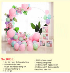 Set Bóng Trang Trí Sinh Nhật Cho Bé Khung Tròn Màu Pastel - Không Gian Tiệc Tùng Ấm Áp và Đặc Biệt