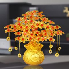 Set nguyên liệu cây kim tiền 7 cành với đế túi tiền sang trọng - Trang trí phong thủy mang lại tài lộc cho không gian sống và làm việc