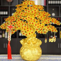 Set nguyên liệu cây kim tiền 7 cành với đế túi tiền sang trọng - Trang trí phong thủy mang lại tài lộc cho không gian sống và làm việc