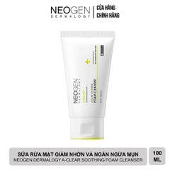 Sữa Rửa Mặt Neogen Dermalogy A-Clear Aid Soothing Foam Cleanser 100ml - Giải Pháp Dưỡng Ẩm và Ngăn Ngừa Mụn Cho Da Nhạy Cảm