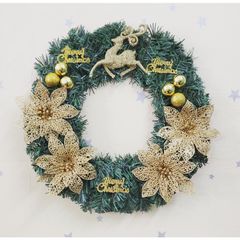 Vòng Nguyệt Quế Trang Trí Giáng Sinh 40cm - Vòng Hoa Noel Với Cảnh Thông, Quả Chuông, Phụ Kiện Đáng Yêu, Trang Trí Cây Thông, Quà Tặng