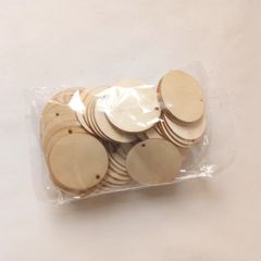 Gói 50 Miếng Gỗ Tròn 5cm (Có Đục Lỗ) - Dụng Cụ Học Tập Sáng Tạo Cho Trẻ Em, Phù Hợp Vẽ Hình, Viết Chữ, Tạo Hình Nghệ Thuật