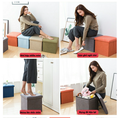 Ghế Hộp Đa Năng Tiết Kiệm Không Gian - Ghế Ngồi Tiện Lợi Có Ngăn Đựng Đồ Thích Hợp Trang Trí Nhà Cửa, Nhiều Màu Sắc 30x30cm