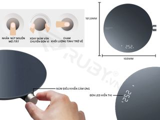 Cân Nhà Bếp Thông Minh Xiaomi Hoto - Kết Nối Mi Home, Màn Hình LED, Đo Trọng Lượng 1-3000g, Chức Năng Đa Năng, Tiện Lợi