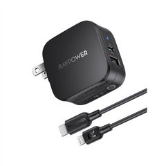 Củ Sạc Nhanh RAVPower RP-PC144 30W - Sạc Hai Thiết Bị Đồng Thời, Tương Thích Android & iOS, Mini Gập Gọn Mang Theo