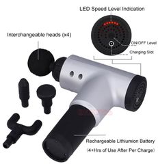 Cây massage giảm đau nhức Massage Fascial Gun KH-320 - Thiết bị massage hiện đại, tiện lợi, nhiều đầu massage và pin sạc nhanh