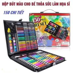 Hộp Bút Sáp và Bút Chì Màu Học Tập 150 Chi Tiết - Bộ Dụng Cụ Vẽ An Toàn Cho Trẻ Em Thỏa Sức Sáng Tạo