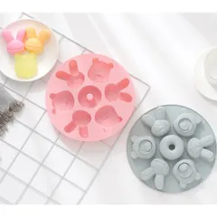 Khuôn Hấp Silicon Có Nắp Đậy - Dụng Cụ Làm Bánh & Đồ Ăn Dặm Cho Bé, Chất Liệu Độ Bền Cao, Thiết Kế Ngộ Nghĩnh