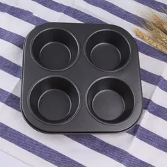 Khuôn Nướng Bánh Cupcake Chống Dính Bằng Thép Carbon, Dễ Dùng, Chất Lượng Cao - Dụng Cụ Làm Bánh Nhà Bếp Thiết Yếu