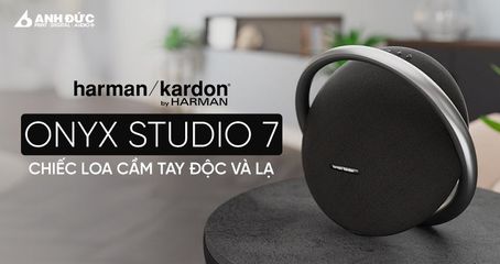 Loa Bluetooth Harman Kardon Onyx Studio 7 - Thiết Kế Độc Đáo, Âm Thanh Sống Động, Kết Nối Ổn Định, Chống Nước IPX7, Di Động Cao Cấp