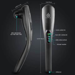 Máy massage cầm tay đa năng KINGTECH KT-1768 - Thiết bị chăm sóc sức khỏe, 6 đầu massage, relief nhức mỏi hiệu quả tại nhà