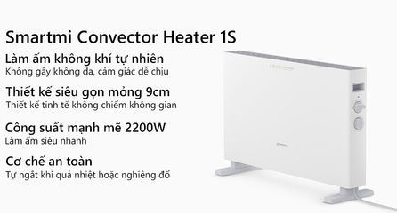Máy Sưởi Xiaomi Smartmi Convector Heater 1S - Sưởi Ấm Tự Nhiên Không Gây Khô Da, Kết Nối Wifi, Điều Khiển Thông Minh