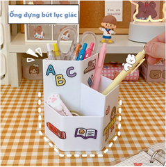 Ống Đựng Bút Hình Lục Giác Độc Đáo 3 Tầng - Đồ Dùng Học Tập Thời Trang Tiện Dụng Cho Bàn Làm Việc