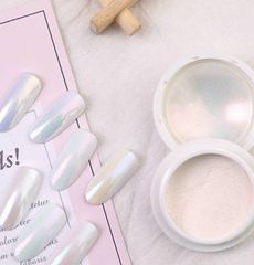 Set 6 Hộp Bột Tráng Gương Ánh Ngọc Trai Làm Nail - Phụ Kiện Làm Móng Độc Đáo, Dễ Phối Màu, Chất Lượng Cao