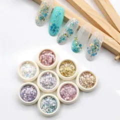 Set 8 Hộp Nhũ Kim Tuyến Vảy Cá Nhiều Màu - Trang Trí Nail Tỏa Sáng, Dễ Dùng Cho Móng Đẹp, Phong Cách Thời Thượng