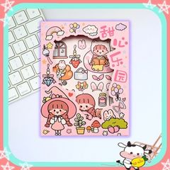 Set 200 Tấm Stickers Hình Dán Anime Dễ Thương Trang Trí Sổ Tay, Góc Học Tập - Chất Liệu Giấy và PET Chống Nước