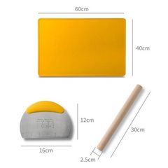 Thảm Silicone Chống Dính Nhào Bột Làm Bánh và Cắt Bột - Bộ 3 Món Cao Cấp, Chịu Nhiệt, Dễ Vệ Sinh, Kích Thước 40x60cm