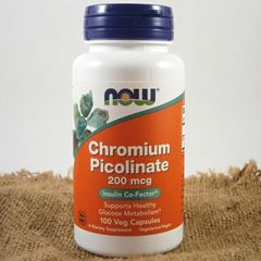 Viên uống Now Chromium Picolinate 200mcg - Hỗ trợ tim mạch, điều hòa huyết áp cho người cao tuổi - Sản phẩm sức khỏe tự nhiên
