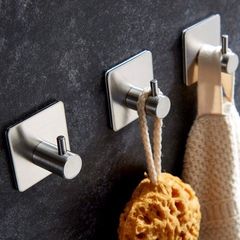 Combo 4 Móc Dán Inox Treo Tường Chắc Chắn - Móc Dán Chống Nước Tiện Dụng Cho Nhà Bếp, Nhà Tắm, Thiết Kế Hiện Đại