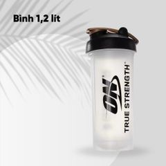 Bình lắc Optimum Nutrition 1200ml - Dụng cụ thể thao tiện lợi cho gym, chạy bộ, và hoạt động ngoài trời, chất liệu an toàn, không độc hại.