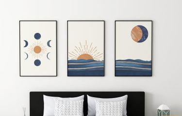 Bộ 3 Tranh Treo Tường Phòng Ngủ Chống Ẩm Mốc - Trang Trí Nội Thất Nhiều Mẫu Độc Đáo, Gỗ Và Vải Canvas