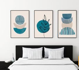 Bộ 3 Tranh Treo Tường Phòng Ngủ Chống Ẩm Mốc - Trang Trí Nội Thất Nhiều Mẫu Độc Đáo, Gỗ Và Vải Canvas