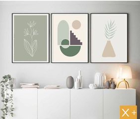 Bộ 3 Tranh Treo Tường Phòng Ngủ Chống Ẩm Mốc - Trang Trí Nội Thất Nhiều Mẫu Độc Đáo, Gỗ Và Vải Canvas