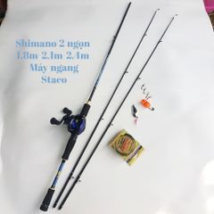 Bộ cần câu Lure Shimano 2 ngọn máy ngang STACO - Cần câu cá chuyên nghiệp thiết kế thông minh, nhẹ, chính xác cho trải nghiệm câu cá tuyệt vời.