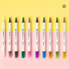 Bút Dạ Quang Calligraphy Hai Đầu Deli 70704 - Bộ 10 Màu Nhũ, Dùng Viết, Vẽ, Ghi Chú Cho Học Sinh, Họa Sĩ, Nhà Thiết Kế