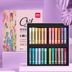 Bút Sáp Dầu Deli 72131 - Bộ 24 Màu Tươi Sáng, Chất Liệu Không Độc Hại, Dễ Dàng Tạo Hiệu Ứng Nghệ Thuật Mơ Mộng