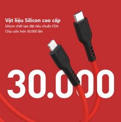 Cáp sạc USB-C to Lightning Xiaomi Zmi GL870 MFi - Sạc nhanh 20W, Silicone bền bỉ cho iPhone, iPad, iPod - Hàng chính hãng