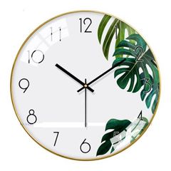 Đồng Hồ Treo Tường 3D Gương Họa Tiết Lá Cây - Thiết Kế Hiện Đại Trang Trí Ngôi Nhà, Văn Phòng, Quán Cafe 40cm