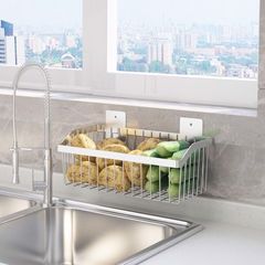 Giá treo đựng đồ Inox Hobby KTC - Kệ rổ treo chén bát, rau củ tiện lợi kèm keo dán, chịu lực lên đến 8kg